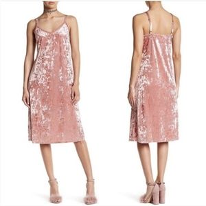 Bobeau pink crushed Velvet dress Nordstrom
